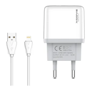 Xssive Duo USB Charger+Cable for iPhone 2.1A XSS-AC54-IP - Wit