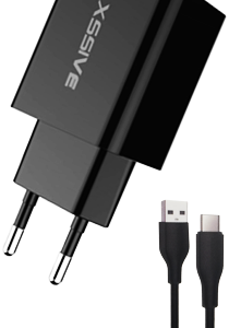 Xssive 18W QC Quick Charger & USB C-Cable XSS-AC61B2IN1 - Zwart