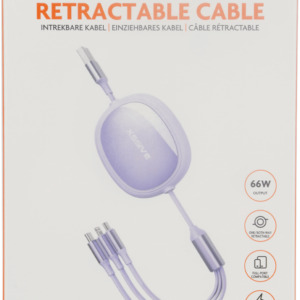 Xssive 3in1 Retractable Fast Charging Cable XSS-3IN1DESK2P - Paars