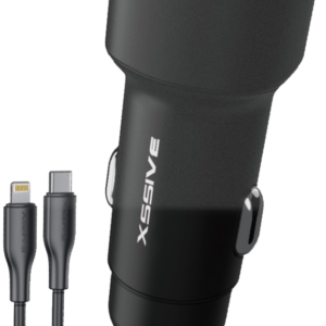 Xssive 48W PD+QC3.0 Fast Car Charger with Type-C to 8 Pin Cable XSS-CC40L - Zwart