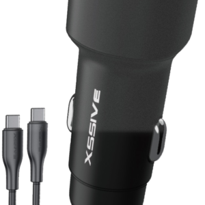 Xssive 48W QC3.0 Fast Car Charger with C-C Cable XSS-CC40C - Zwart
