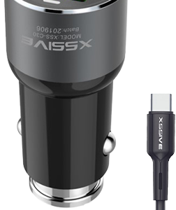 Xssive C30C Duo Car Adapter+Type-C Cable 3.6A - Zwart