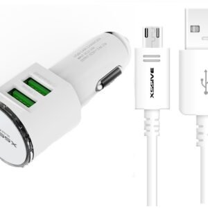 Xssive Duo Car Charger met Micro USB Cable - Wit
