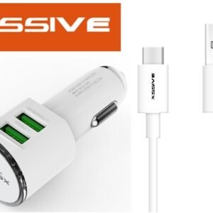 Xssive Duo Car Charger+Cable for Type-C DL-C29 - Wit