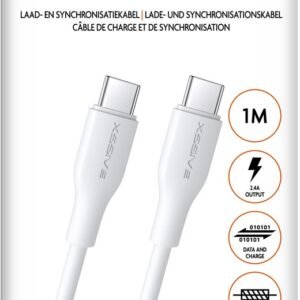 Xssive TPE Serie 65W Type-C to Type-C Cable 1m XSS-TPE1MCC - Wit