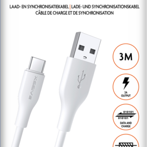 Xssive TPE Serie USB to Type-C Cable 3m XSS-TPE3M USB-C - Wit